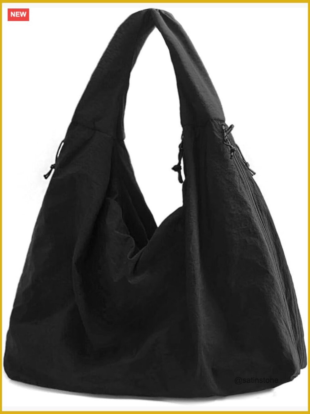 Large Nylon Hobo Bag Crescent Shoulder Tote Vintage Shopper